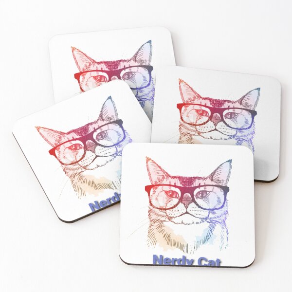 Item preview, Nerdy Smart Cat wearing glasses designed and sold by slashrose4ever.