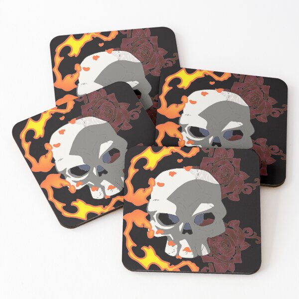 Item preview, Fire skull and red rose designed and sold by GAP90.