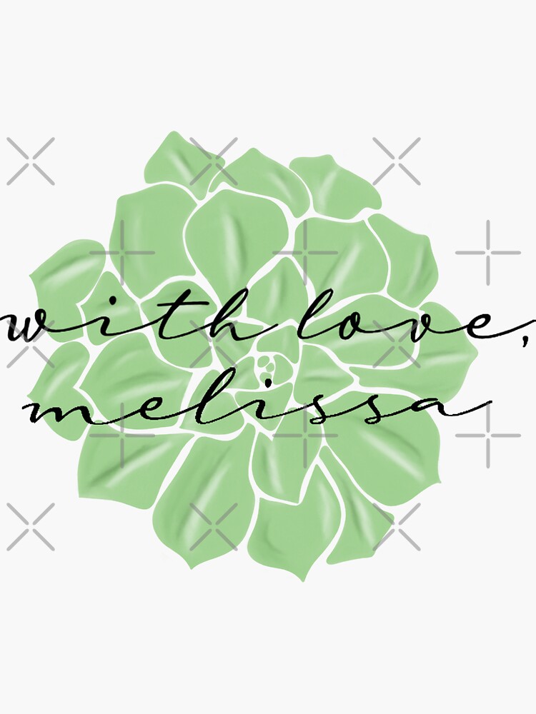 Thumbnail 3 of 3, Sticker, With Love Melissa Logo Succulent Green designed and sold by WithLoveMelissa.