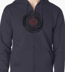 Old Vinyl Records Urban Grunge Zipped Hoodie