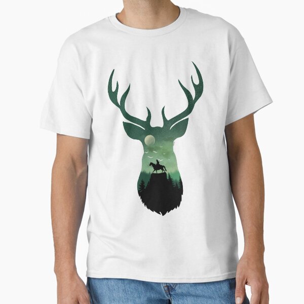 Vista previa del artículo con la obra «Arthur Morgan Deer / Stag Landscape», diseñado y vendido por Calamitysong.