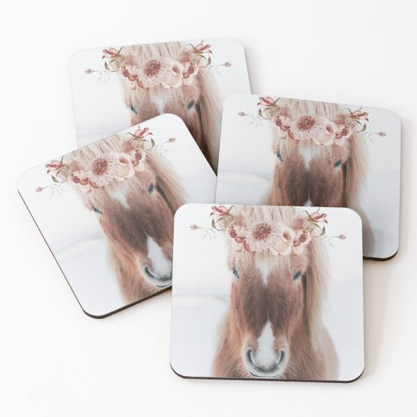 Item preview, Icelandic Horse Portrait with Flowers designed and sold by Amy Brinkman.