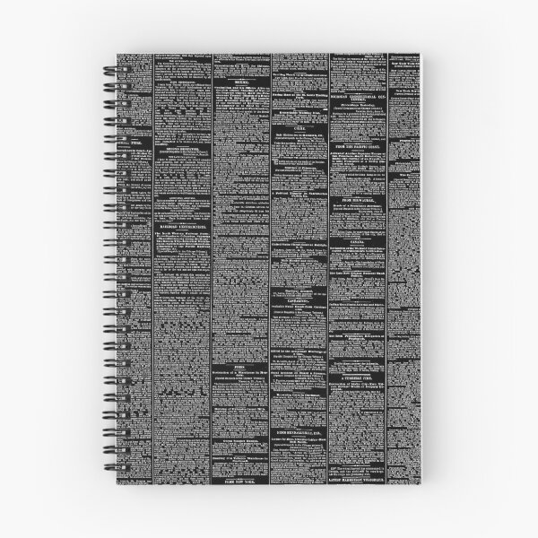 Item preview, Newsprint white text black background designed and sold by theted4.