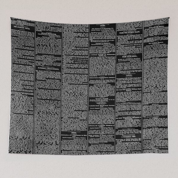 Item preview, Newsprint white text black background designed and sold by theted4.