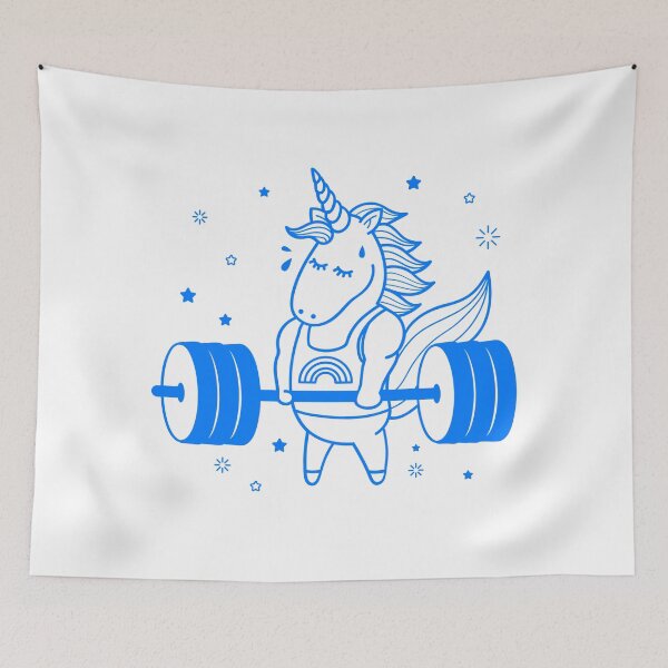 Item preview, Unicorn Deadlift White - Funny Gym designed and sold by GymWearDepot.