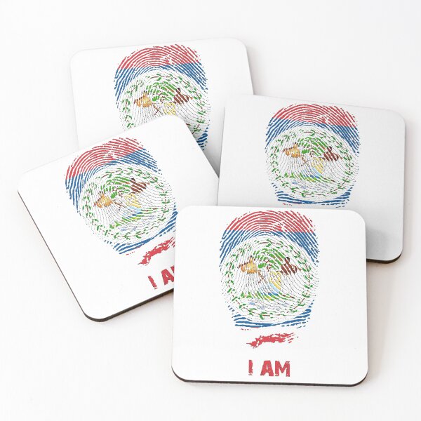 Item preview, Belize Flag Fingerprint  designed and sold by zeautees.