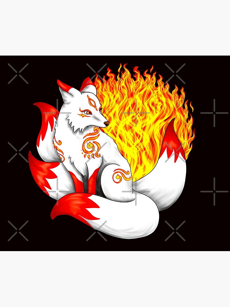Fox Kitsune with Red Foxfire