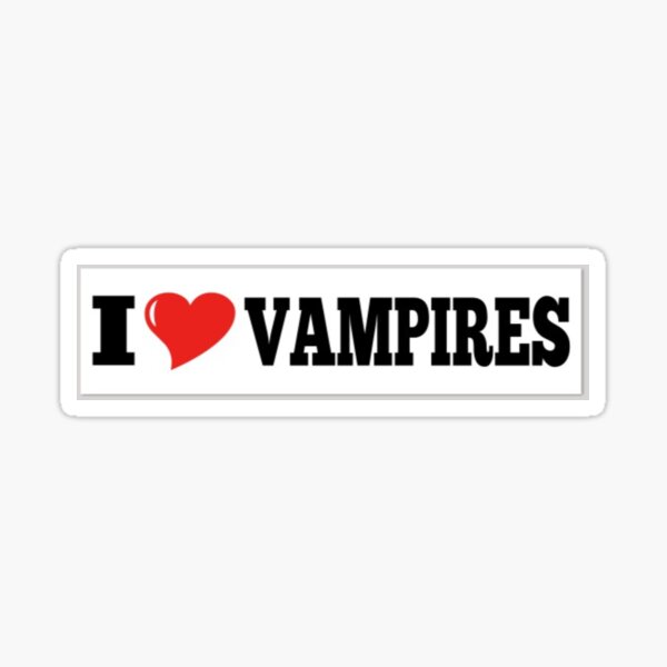 Aperçu de l'œuvre J'adore les autocollants pour pare-chocs des vampires créée et vendue par pandastickers.
