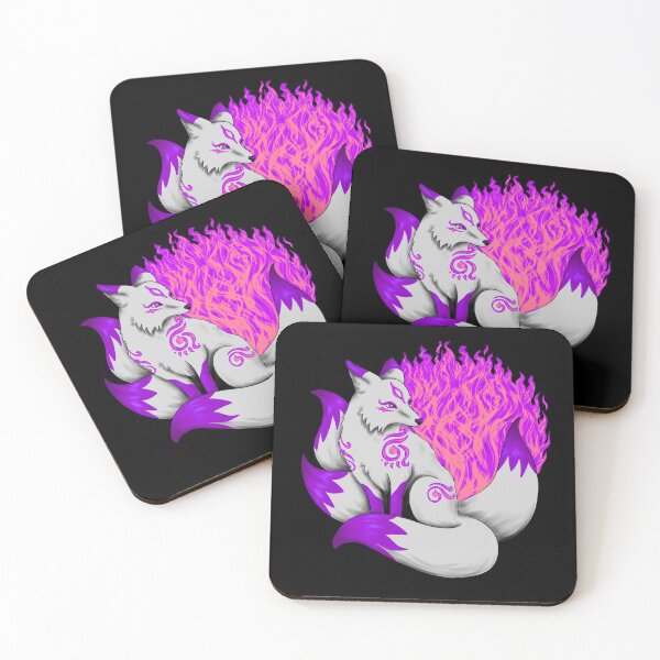 Item preview, Kitsune Fox with Pink and Purple Foxfire designed and sold by Lady-Lilac.