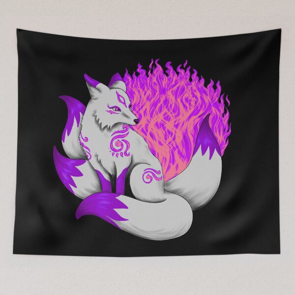 Item preview, Kitsune Fox with Pink and Purple Foxfire designed and sold by Lady-Lilac.