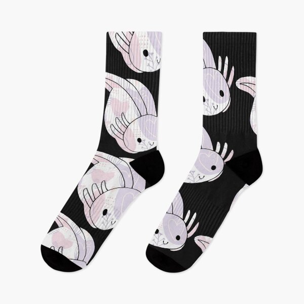Item preview, Cute Kawaii Baby Chibi Axolotl in Pastel Pink and Purple Pastel Patterns designed and sold by InkMemories.