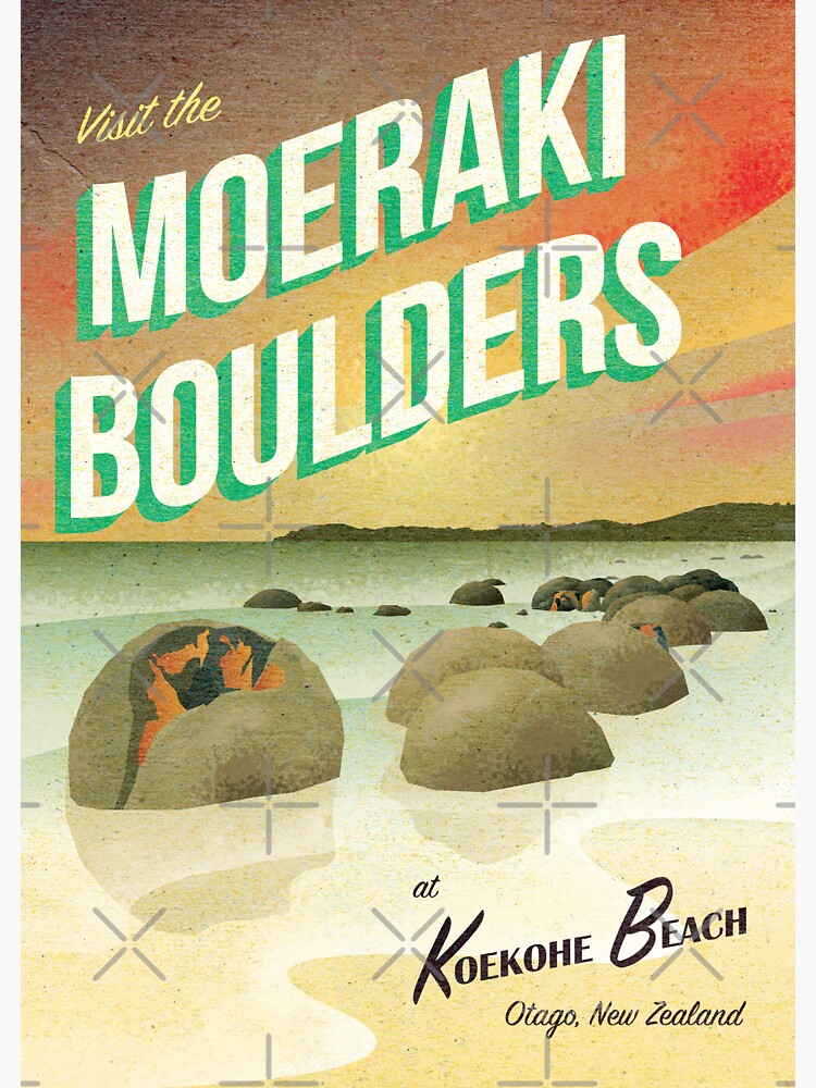 Thumbnail 3 of 3, Sticker, Moeraki Boulders designed and sold by SpeckledWolf.