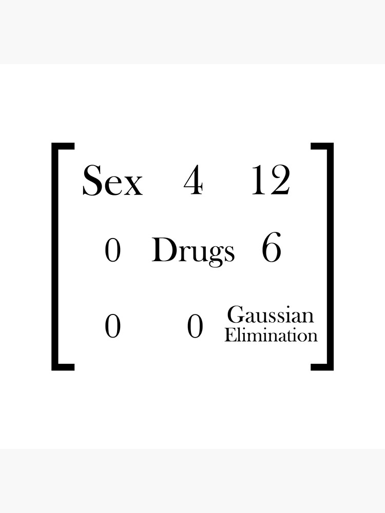 Sex Drugs And Gaussian Elimination Poster By Mrmcbelley Redbubble 9585