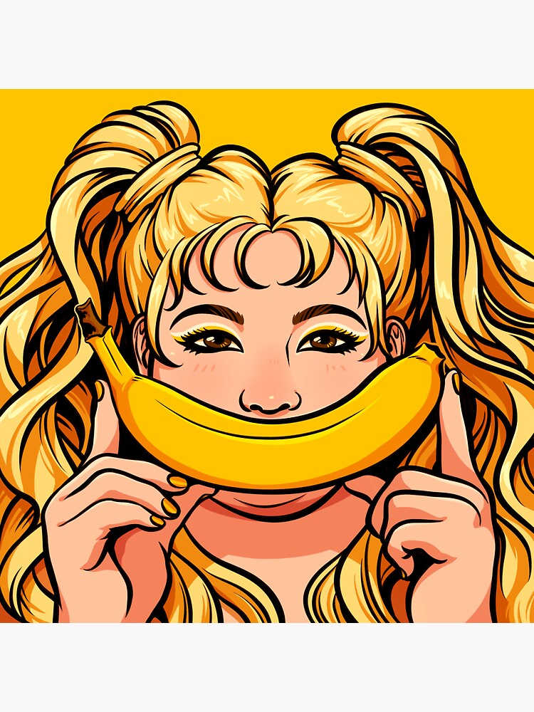 "Banana Girl" Sticker for Sale by zoskyblue Redbubble