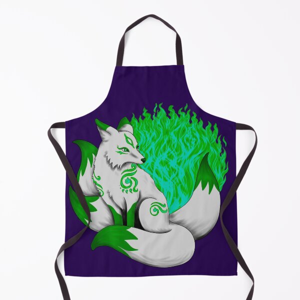 Item preview, Kitsune Fox with Green Foxfire designed and sold by Lady-Lilac.