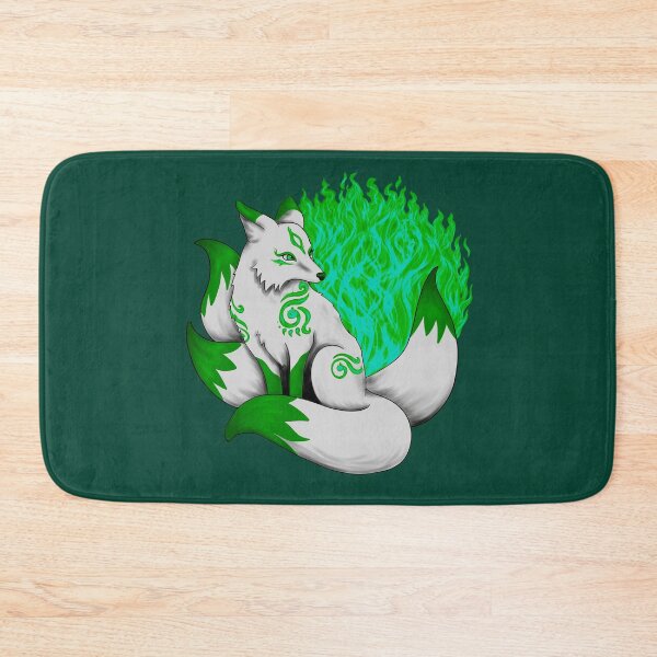 Item preview, Kitsune Fox with Green Foxfire designed and sold by Lady-Lilac.