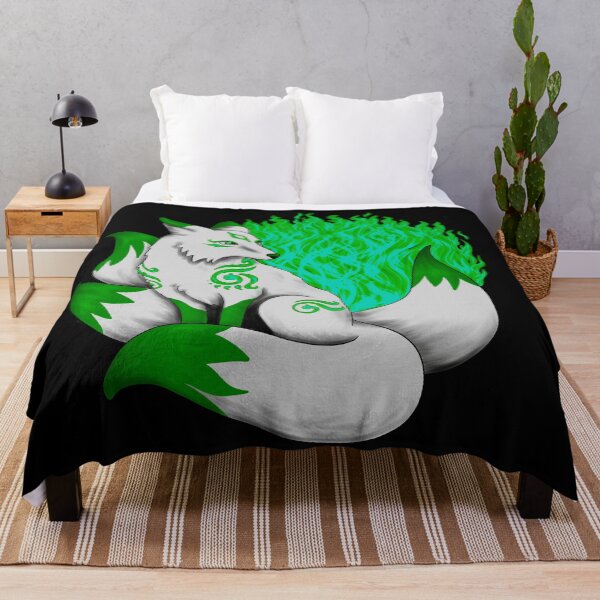 Item preview, Kitsune Fox with Green Foxfire designed and sold by Lady-Lilac.