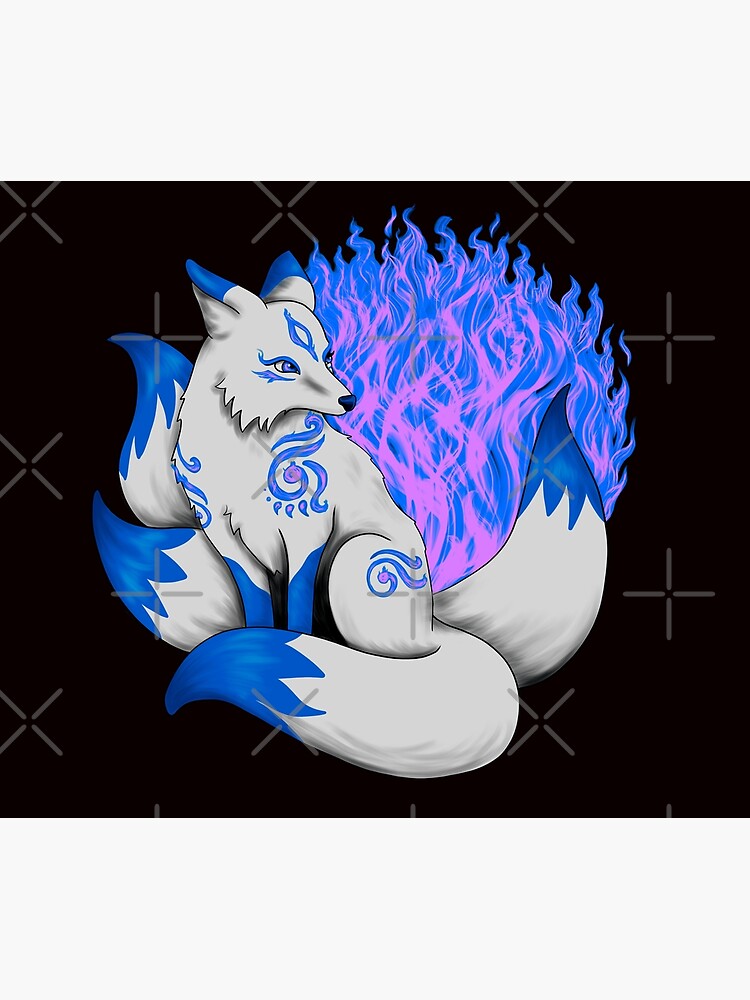 FOX dark blue クリアネイビー Kitsune Fox with Dark Blue Foxfire