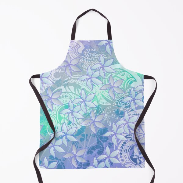 Item preview, Teal Polynesian Tribal Plumeria Print designed and sold by sunnthreads.