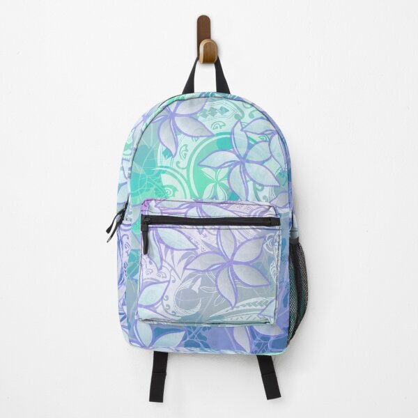 Item preview, Teal Polynesian Tribal Plumeria Print designed and sold by sunnthreads.