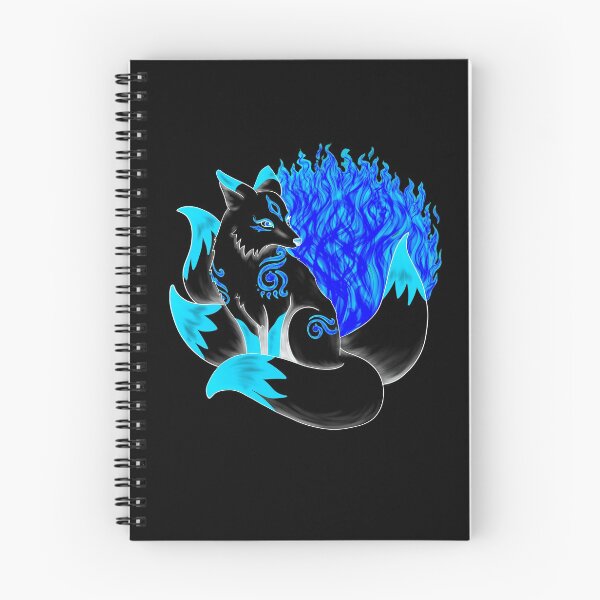 Item preview, Inverted Black Kitsune Fox with Dark Blue Foxfire designed and sold by Lady-Lilac.