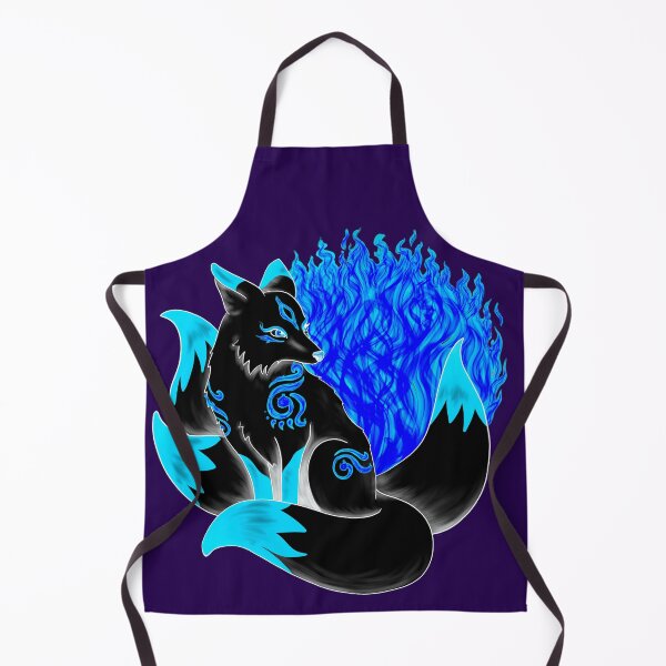 Item preview, Inverted Black Kitsune Fox with Dark Blue Foxfire designed and sold by Lady-Lilac.