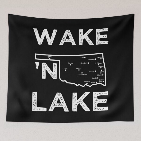 Item preview, Wake N Lake Oklahoma State Lake Summer Camping Outdoors designed and sold by TKsTees.