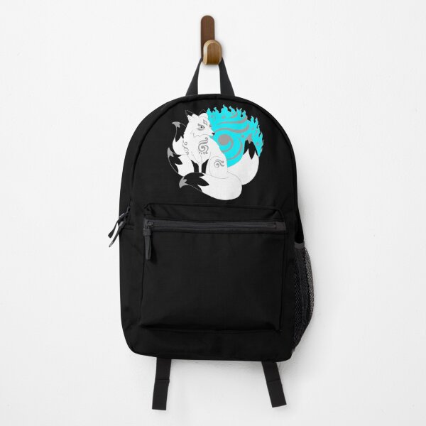 Item preview, Simple Silver White Kitsune Fox with Aqua Blue Foxfire designed and sold by Lady-Lilac.