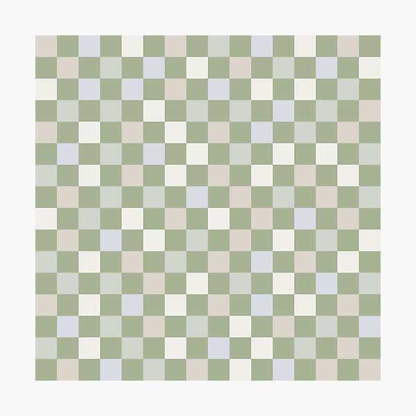 Item preview, Checkerboard Check Pattern in Sage Green, Light Silver Grey, Almond, and Cream designed and sold by kierkegaard.