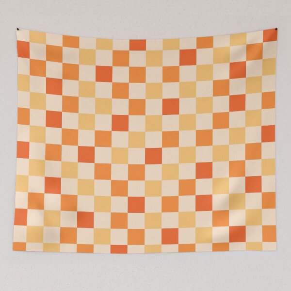 Item preview, Checkerboard Check Pattern in Light Tangerine Orange Tones designed and sold by kierkegaard.