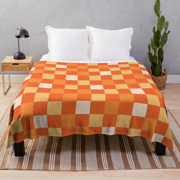Item preview, Checkerboard Check Pattern in Bright Orange Tangerine Tones designed and sold by kierkegaard.