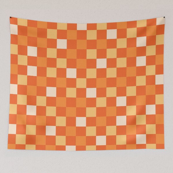 Item preview, Checkerboard Check Pattern in Bright Orange Tangerine Tones designed and sold by kierkegaard.