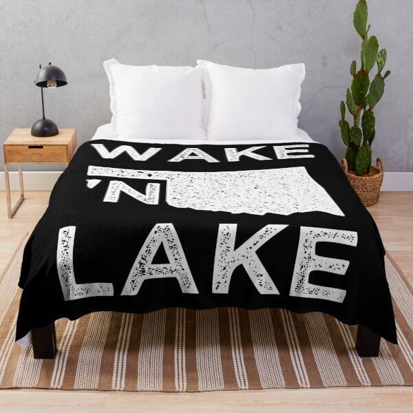 Item preview, Wake N Lake Oklahoma Lakes Map Summer Camping Outdoors designed and sold by TKsTees.