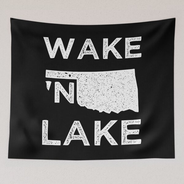 Item preview, Wake N Lake Oklahoma Lakes Map Summer Camping Outdoors designed and sold by TKsTees.