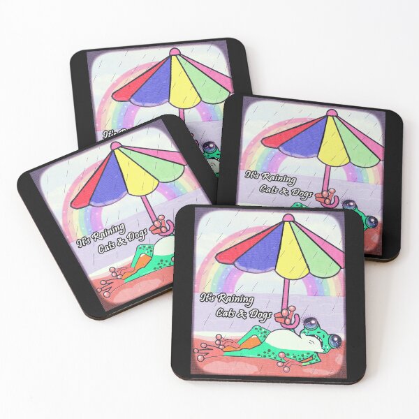 Item preview, It's raining cats and dogs - funny frog  designed and sold by Shirley cute art .