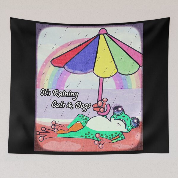 Item preview, It's raining cats and dogs - funny frog  designed and sold by Shirley cute art .