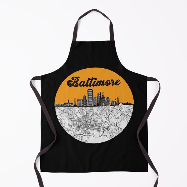 Item preview, Baltimore City Skyline With Map Vintage designed and sold by KrisSidDesigns.