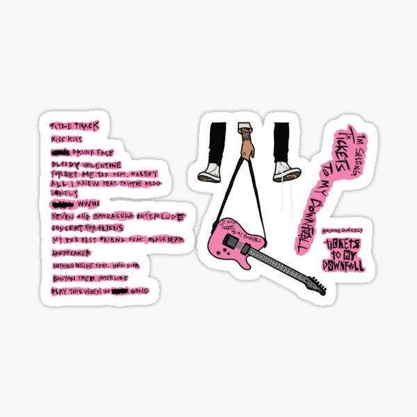 tickets to my downfall Sticker