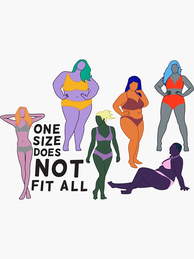 one-size-does-not-fit-all-sticker-for-sale-by-feminist-junk-redbubble