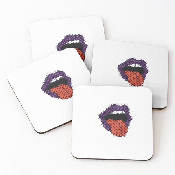 Item preview, Halftone Purple lips with tongue  designed and sold by CaitlynnsArt.