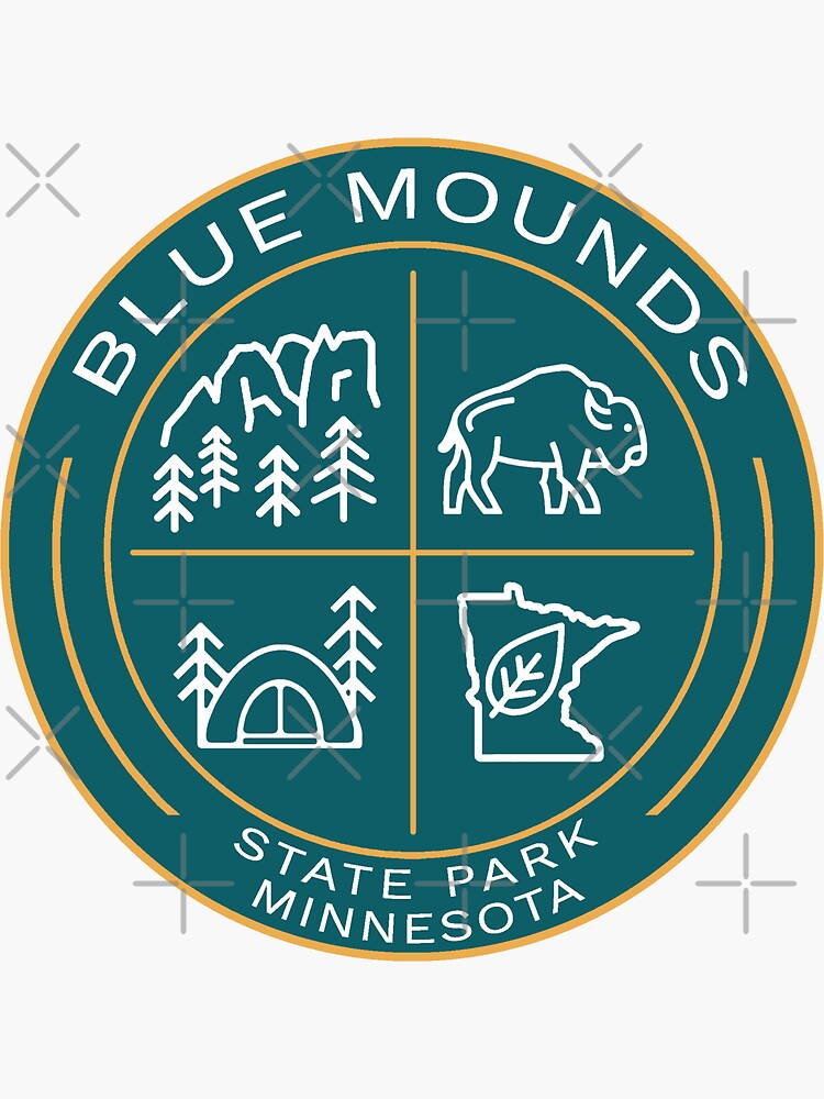 "Blue Mounds State Park Heraldic Logo" Sticker for Sale by VanyaKar