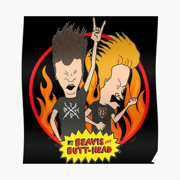 beavis butthead fire logo Poster