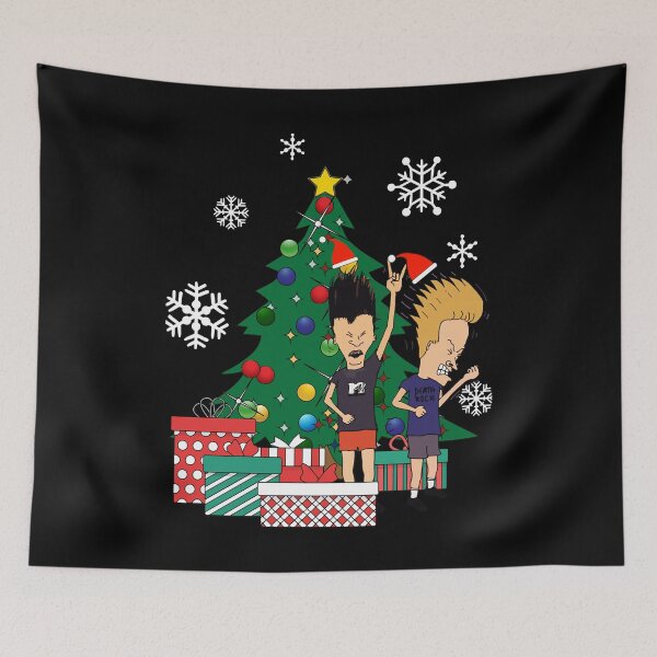 Item preview, beavis butthead next to christmas tree designed and sold by RheaumeHenry.