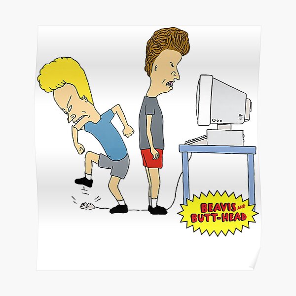 Couple beavis butthead cannot use computer Poster