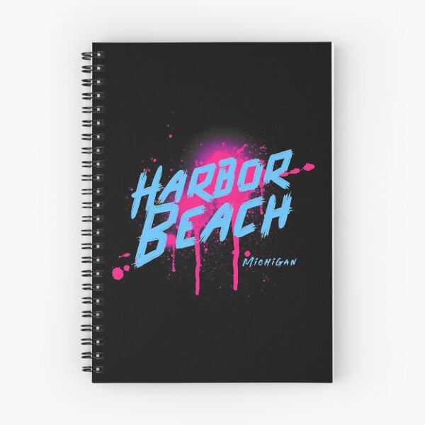 Item preview, Harbor Beach Michigan Graffiti Retro Blue Pink Design designed and sold by Eleven-K.