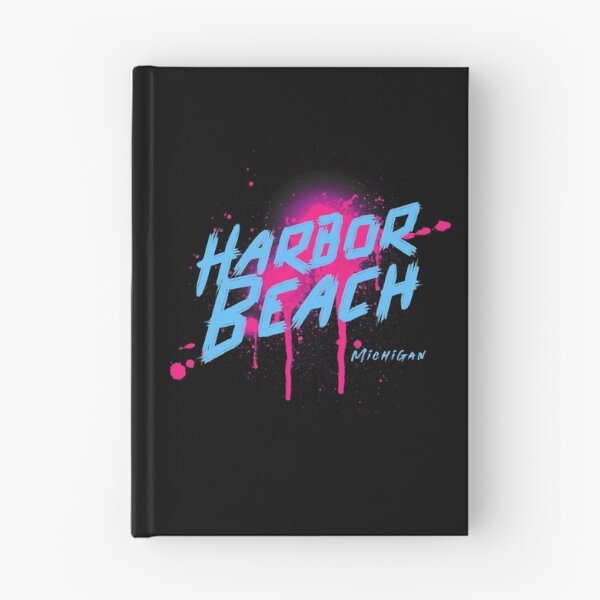 Item preview, Harbor Beach Michigan Graffiti Retro Blue Pink Design designed and sold by Eleven-K.