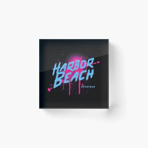 Item preview, Harbor Beach Michigan Graffiti Retro Blue Pink Design designed and sold by Eleven-K.