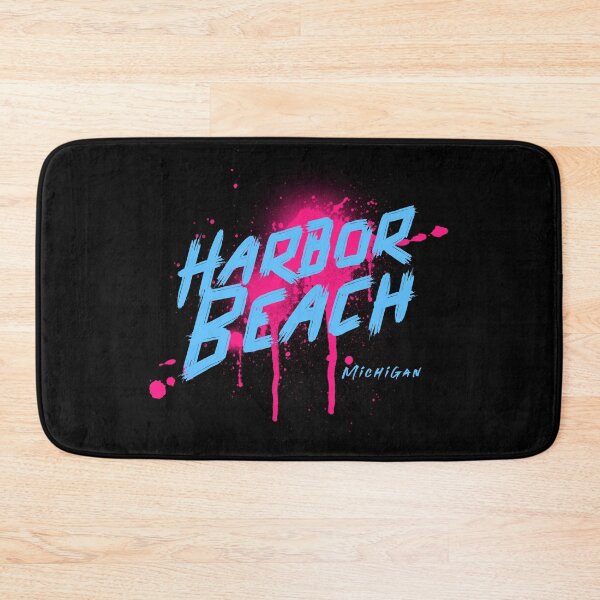Item preview, Harbor Beach Michigan Graffiti Retro Blue Pink Design designed and sold by Eleven-K.