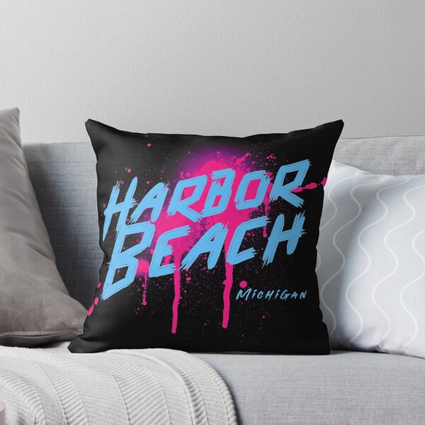 Item preview, Harbor Beach Michigan Graffiti Retro Blue Pink Design designed and sold by Eleven-K.