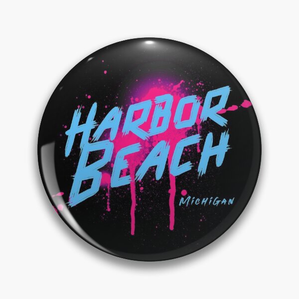 Item preview, Harbor Beach Michigan Graffiti Retro Blue Pink Design designed and sold by Eleven-K.